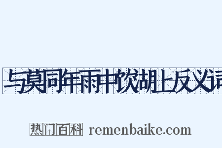 与莫同年雨中饮湖上反义词是什么意思的图片